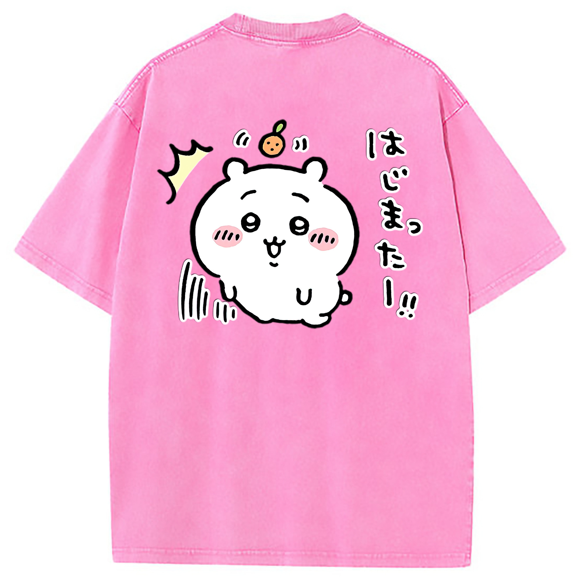 （画像用） ちいかわ ちいかわ Chii-kawa chiikawa 綿100% ヴィンテージ風 半袖Tシャツ（背面プリント）